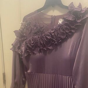 Elegant Purple Ruffled Dress